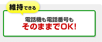 維持できる…電話機も電話番号もそのままでOK！