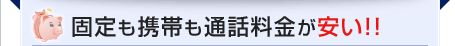固定も携帯も通話料金が安い！！
