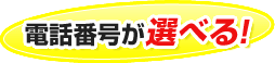 電話番号が選べる！
