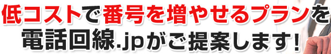 低コストで番号を増やせるプランを電話回線.jpがご提案します！